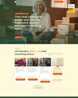 Senior-Founded Startup Directory Landing Page Template