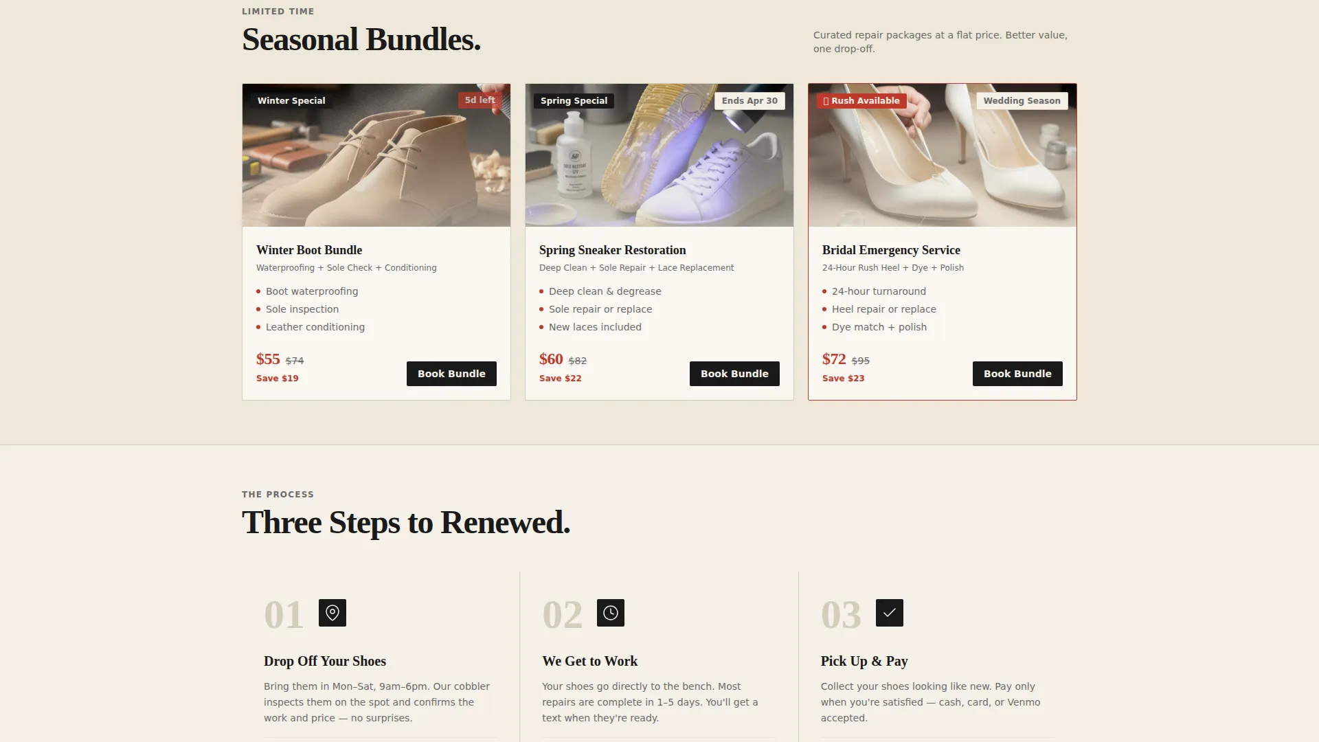 Local Brick & Mortar Business Appointment Booking Website Template