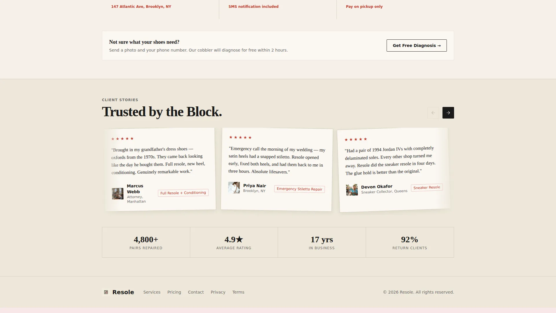 Local Brick & Mortar Business Appointment Booking Website Template