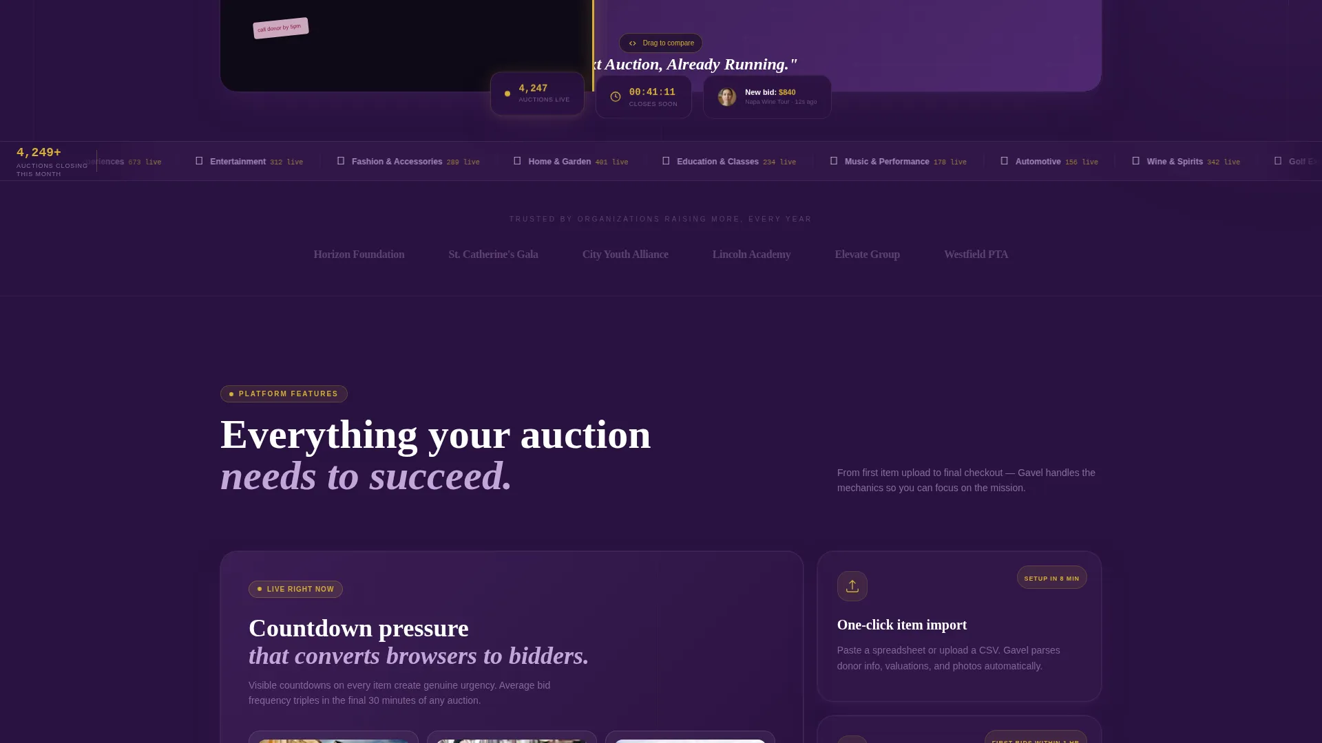 Premium Auction Platforms & Types Pre-Launch & Coming Soon Website Template
