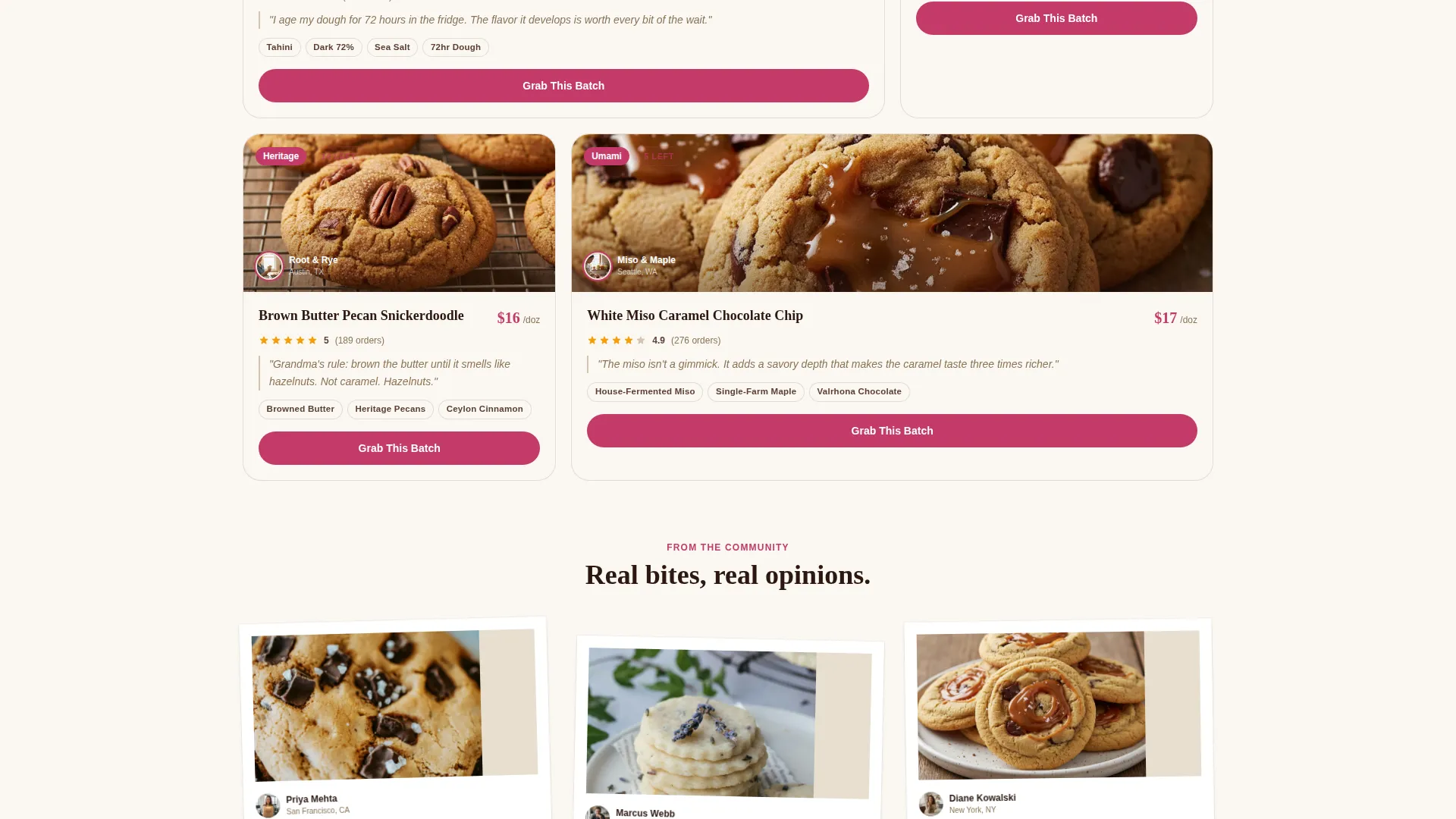 Artisan Cookie Marketplace Landing Page Template
