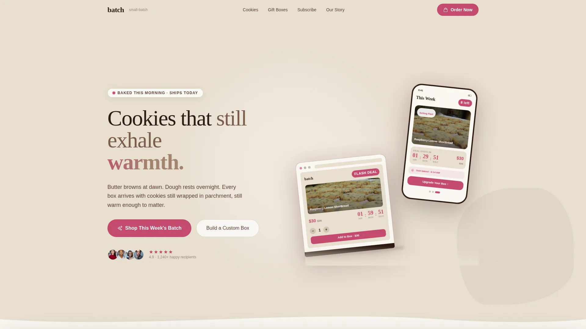 Artisan Cookie Gift Box Landing Page Template