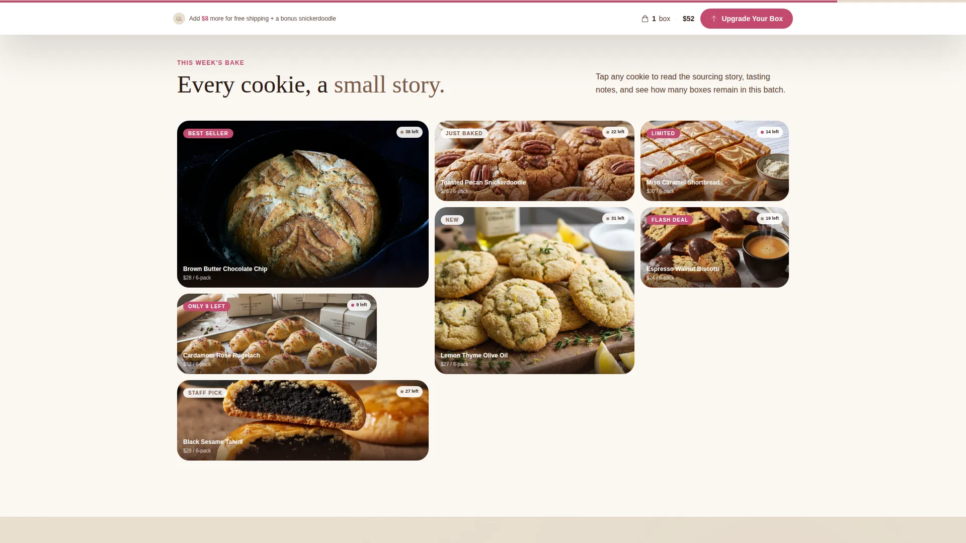 Artisan Cookie Gift Box Landing Page Template