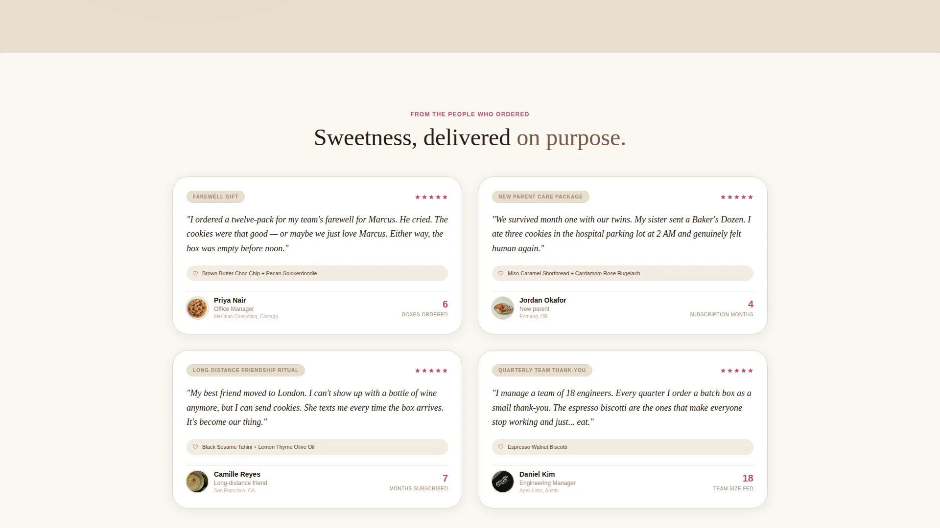 Artisan Cookie Gift Box Landing Page Template