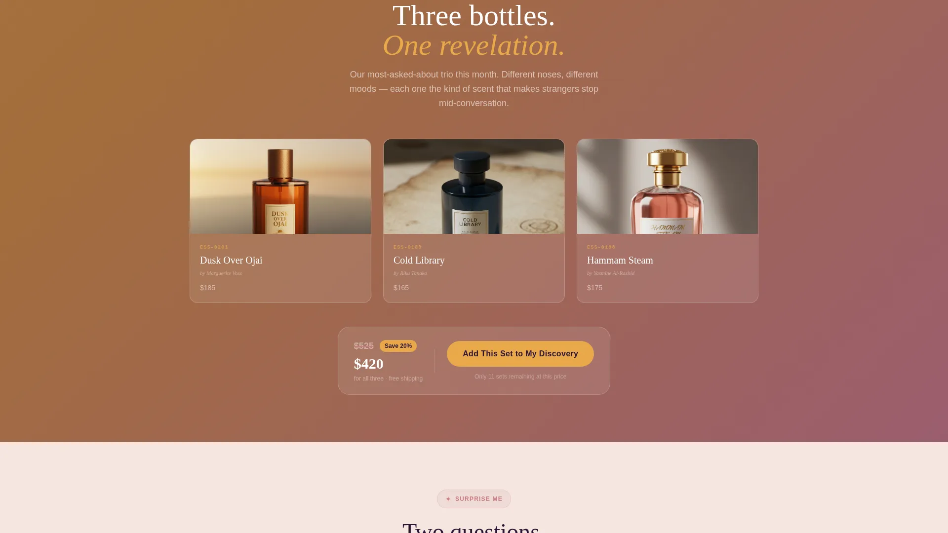 Small-Batch Perfume Landing Page Template
