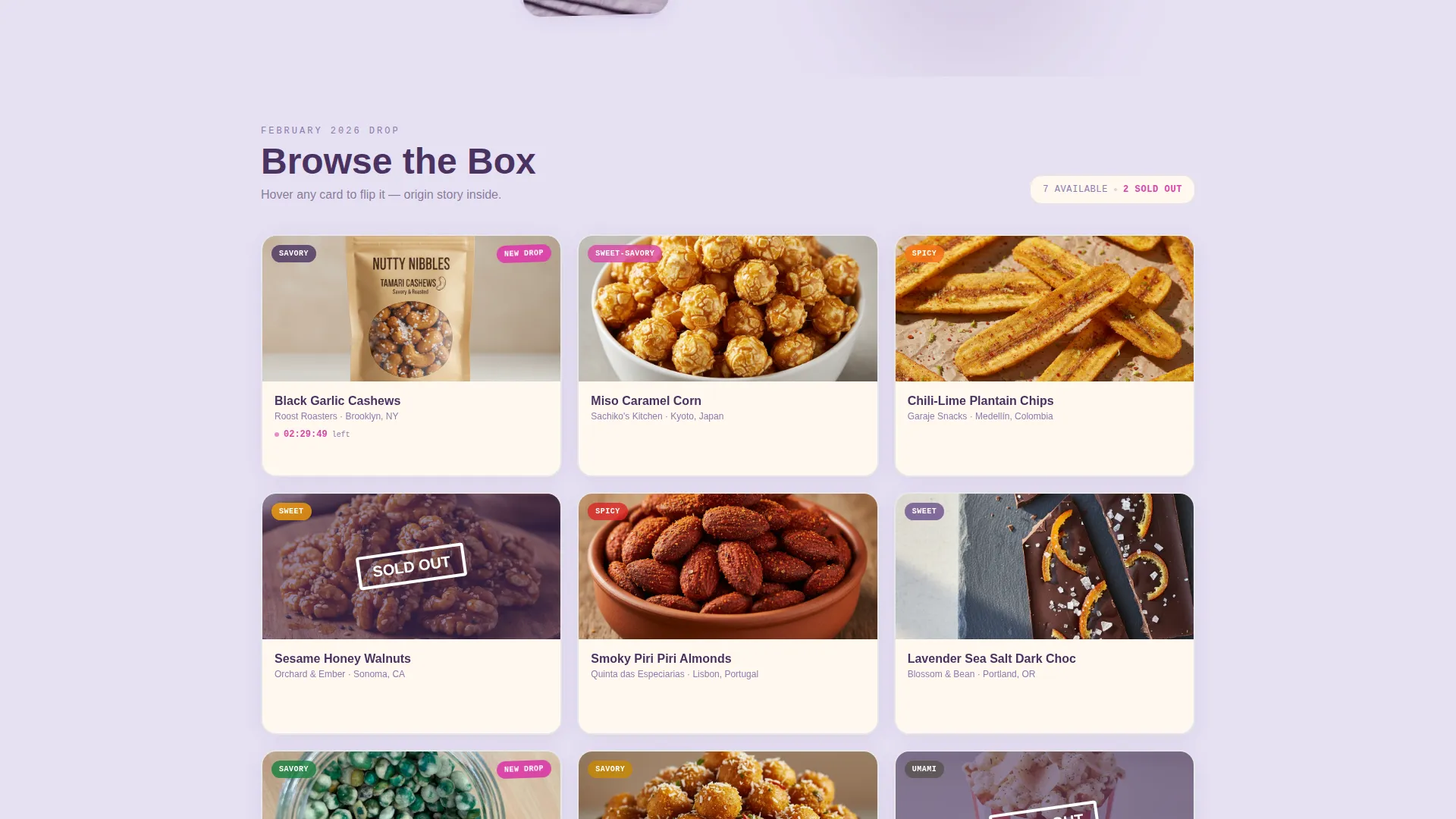 Snack Subscription Landing Page Template