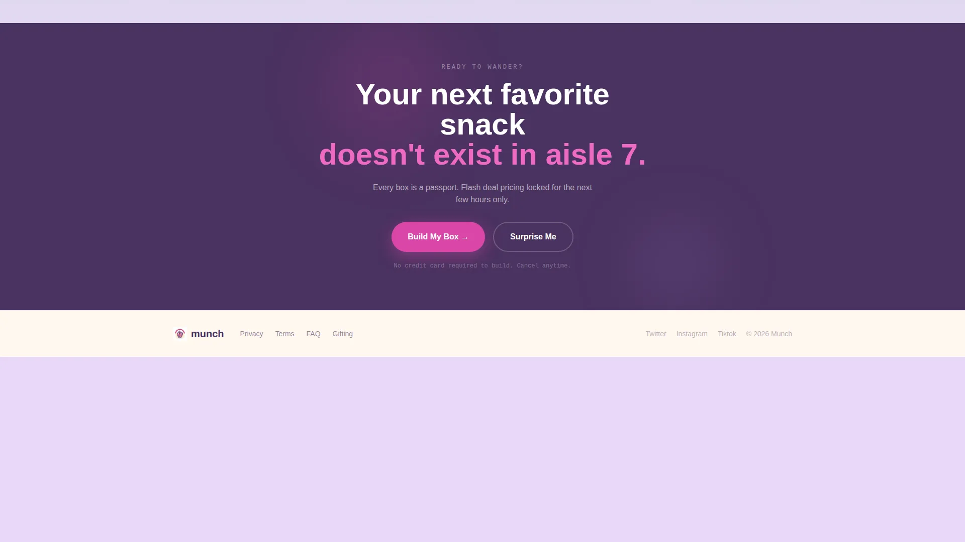Snack Subscription Landing Page Template