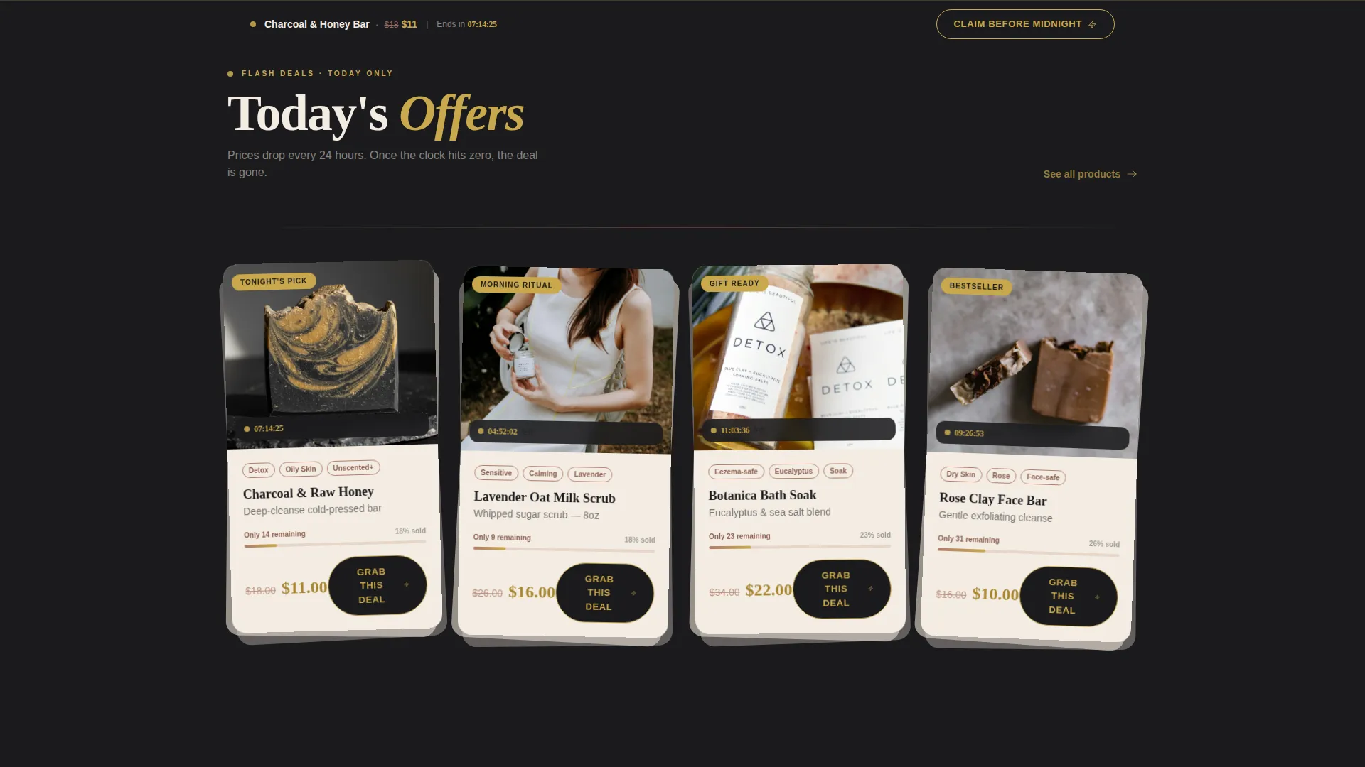 Soap & Bath Products Flash Deal Landing Page
