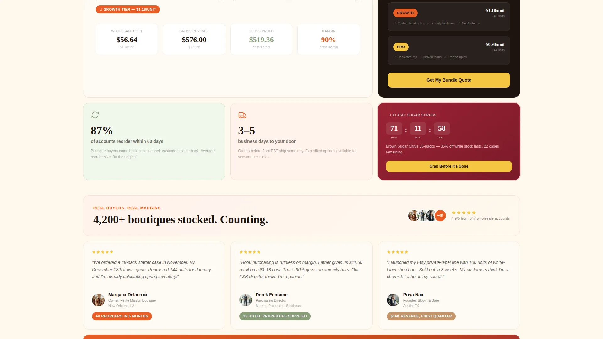 Wholesale Soap & Bath Products Landing Page Template