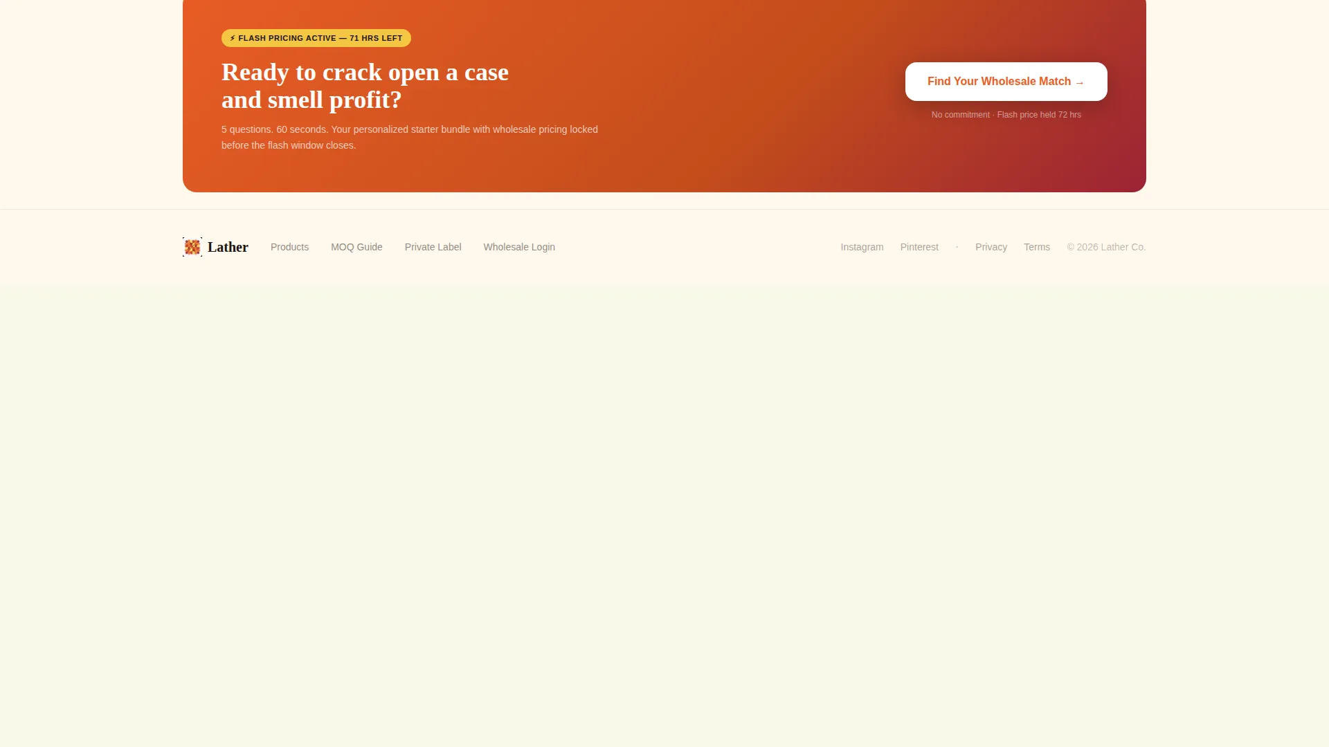 Wholesale Soap & Bath Products Landing Page Template