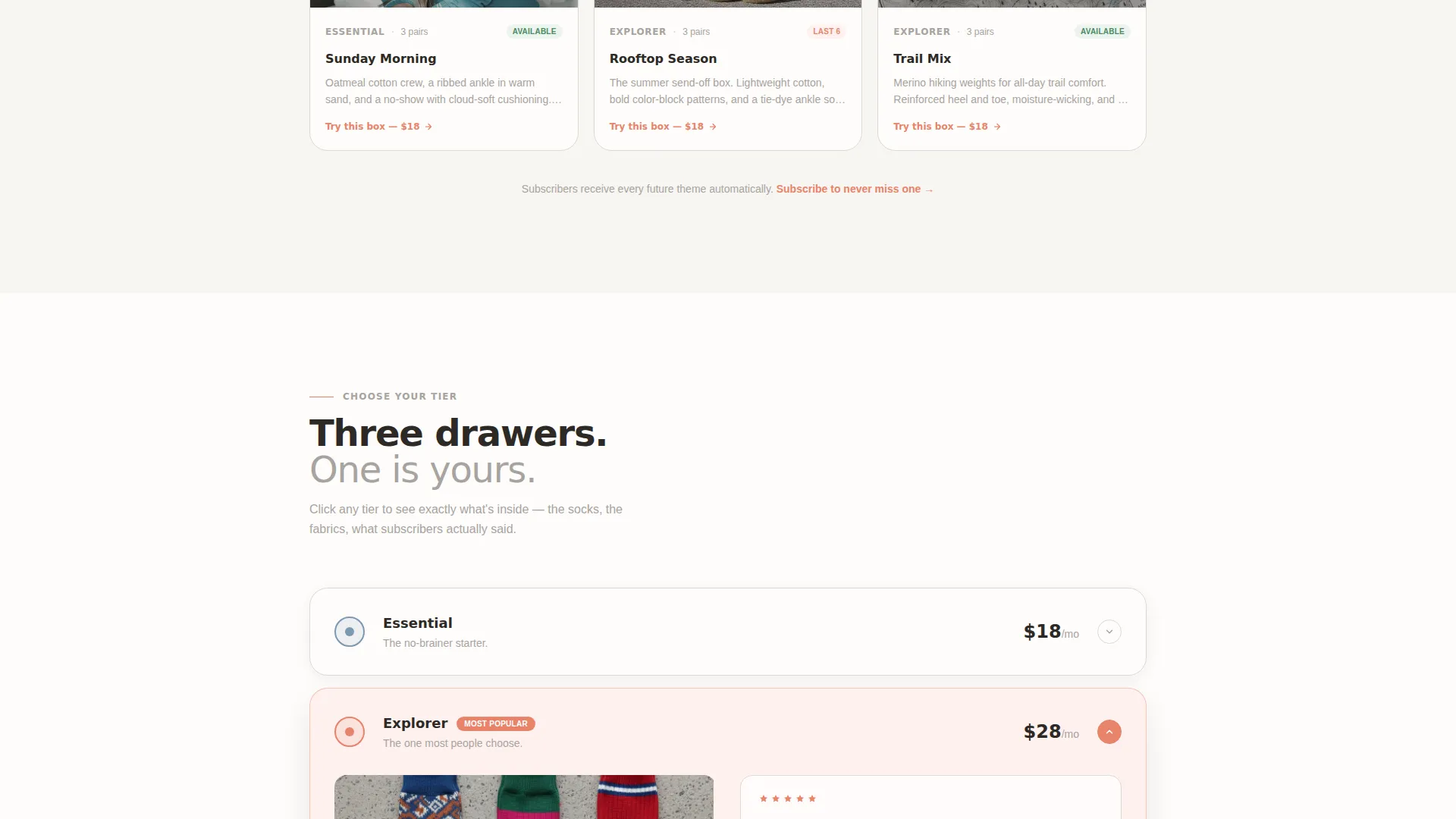 Complete Subscription Box Services Pricing & Packages Website Template