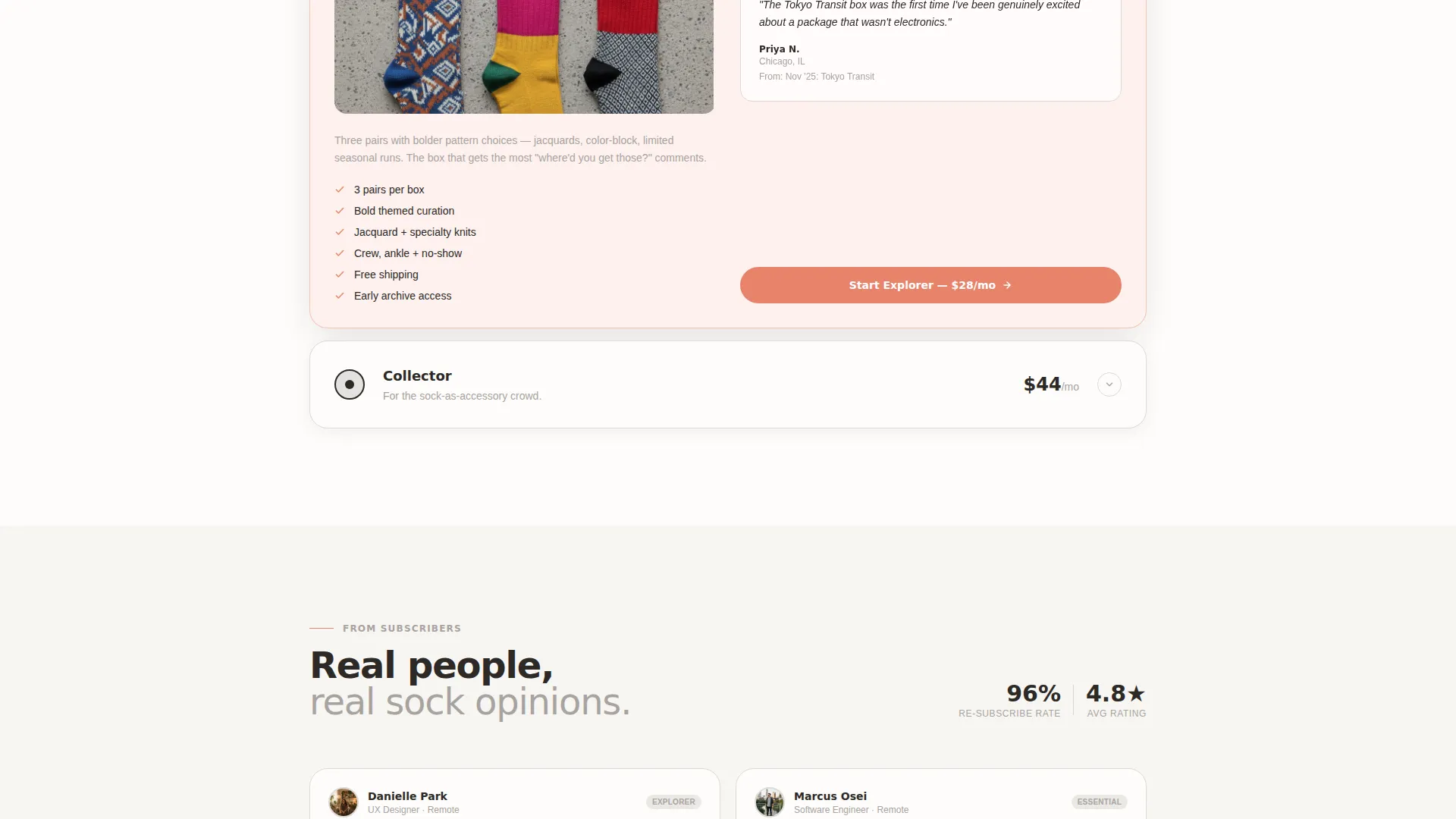 Complete Subscription Box Services Pricing & Packages Website Template