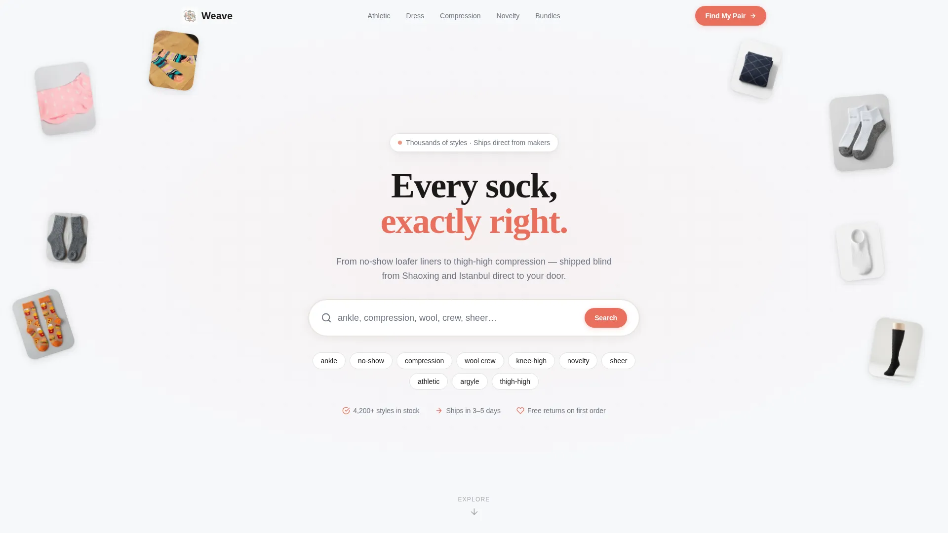 Socks & Hosiery Dropshipping Landing Page Template