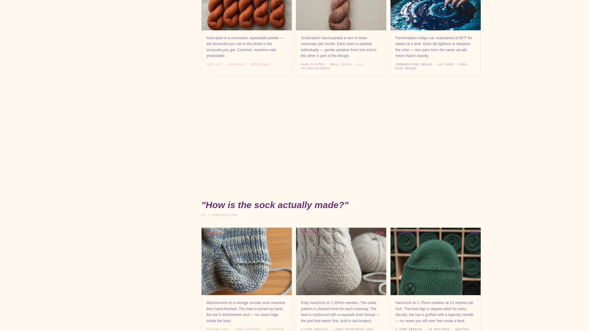 Artisan Hosiery Landing Page Template