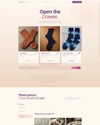 Artisan Hosiery Landing Page Template