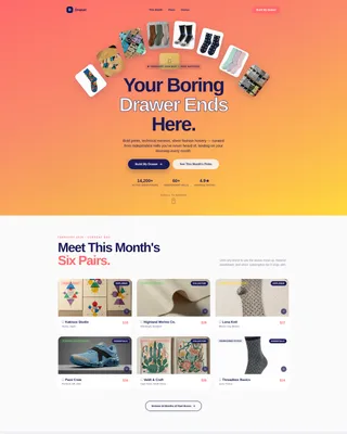 Curated Hosiery Subscription Landing Page Template