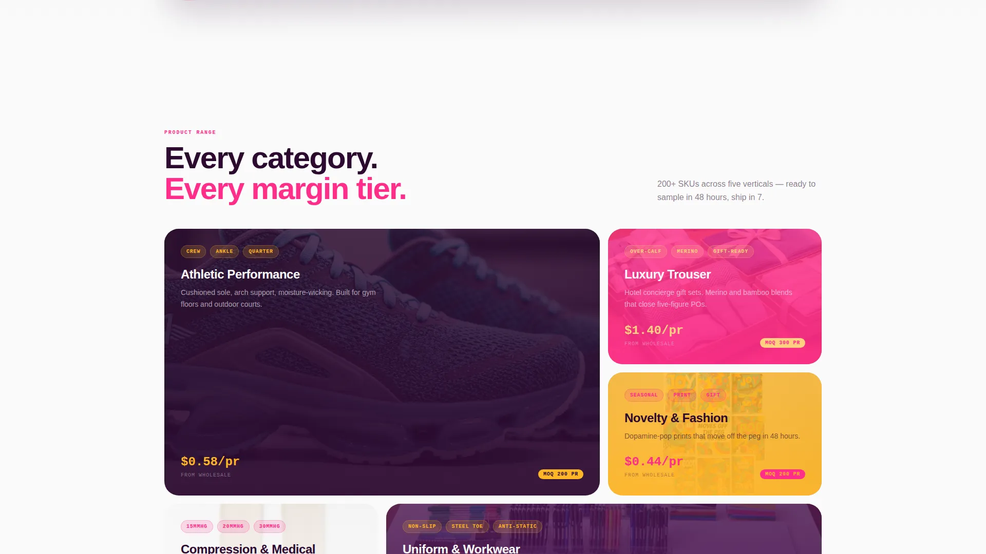 Bold Hosiery Wholesale Landing Page Template