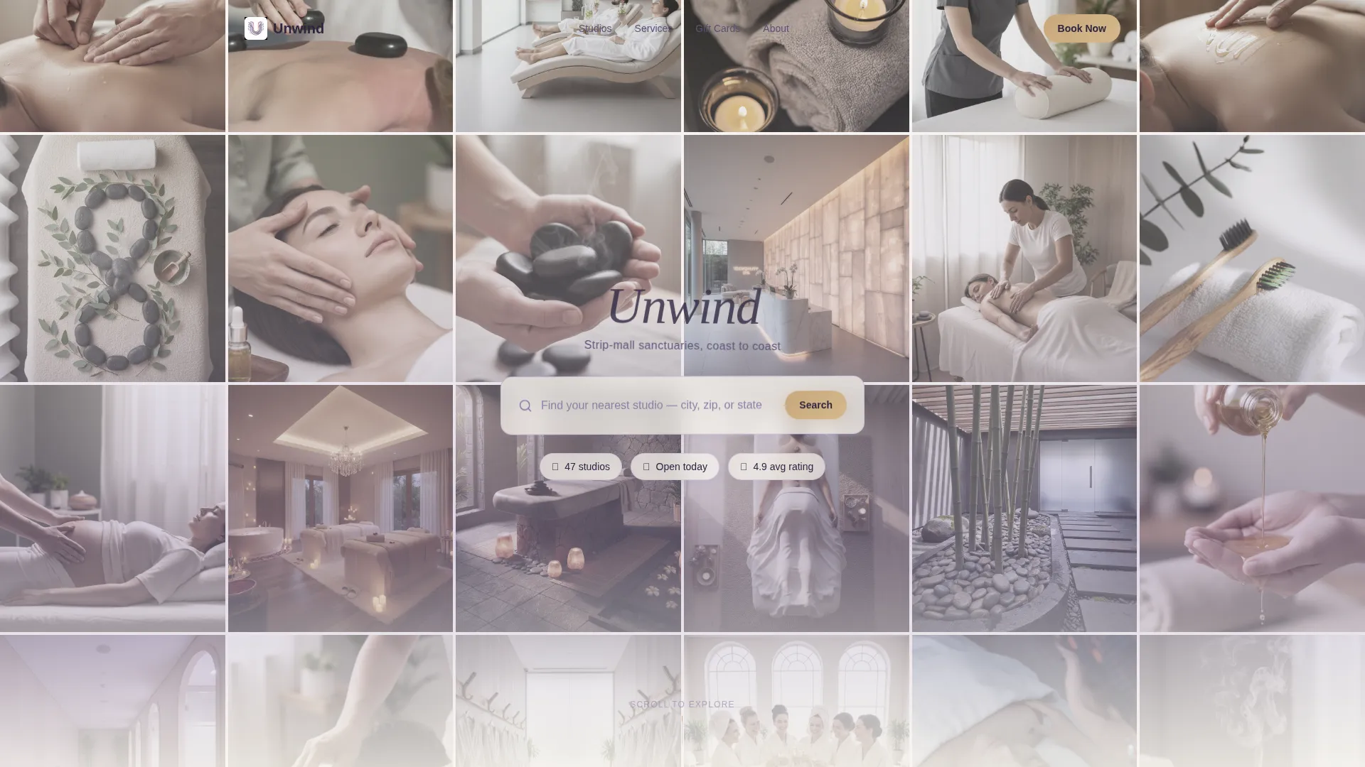 Spa Franchise Landing Page Template | Gallery + Booking