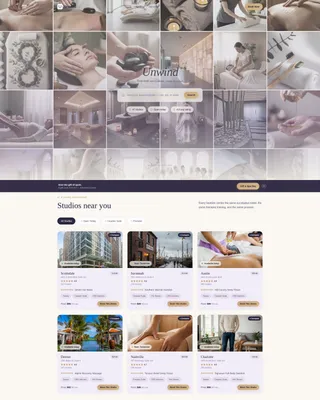 Spa Franchise Landing Page Template | Gallery + Booking