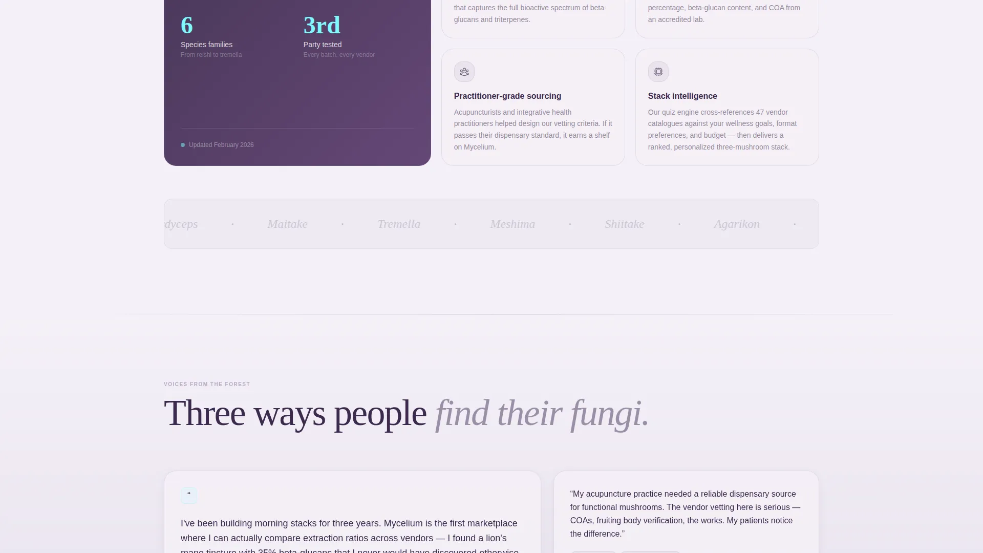 Curated Mushroom Marketplace Landing Page Template