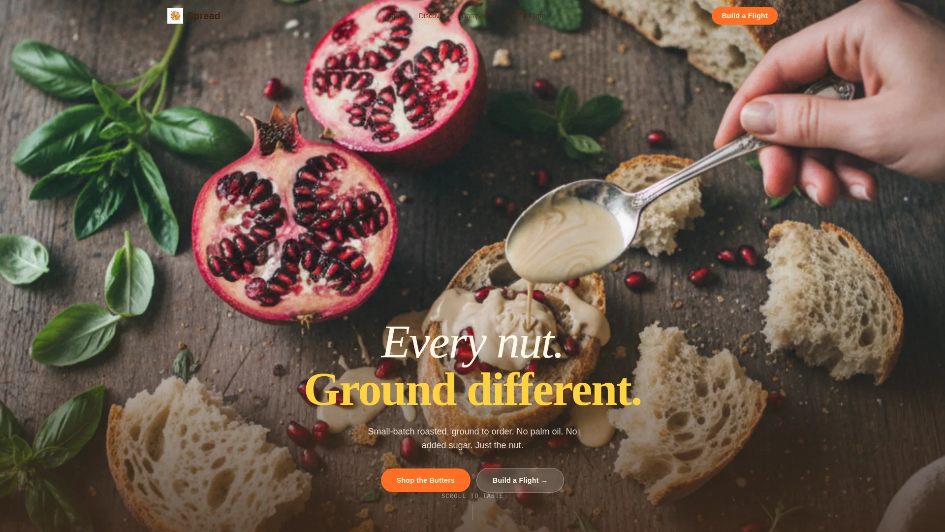 Artisan Nut Butter Landing Page Template