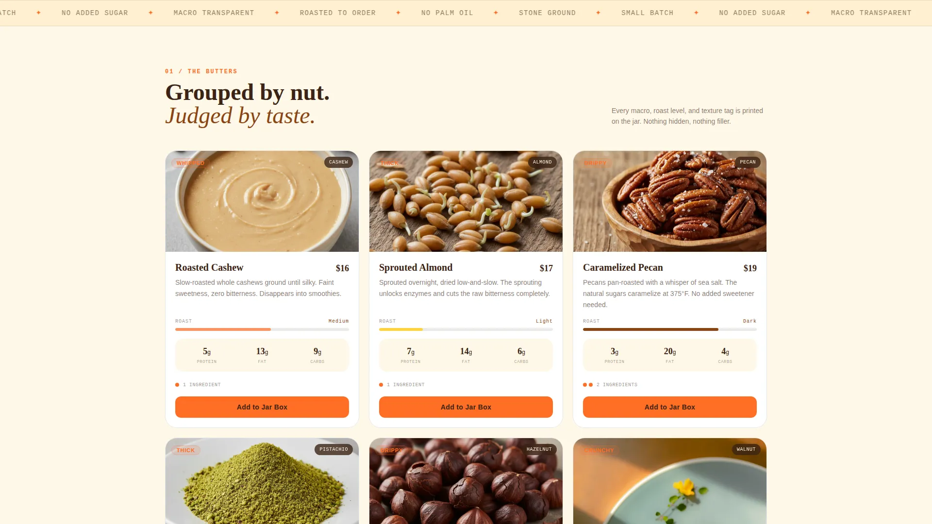 Artisan Nut Butter Landing Page Template