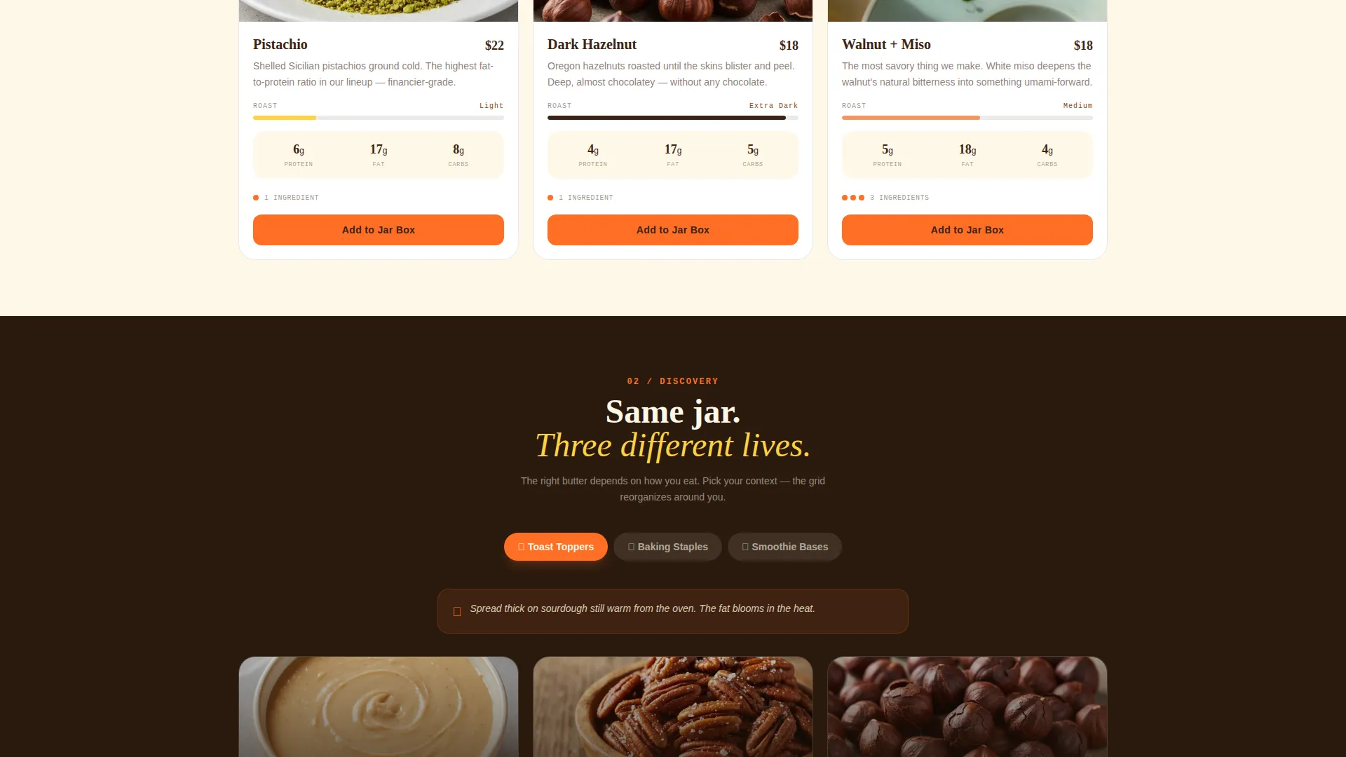 Artisan Nut Butter Landing Page Template