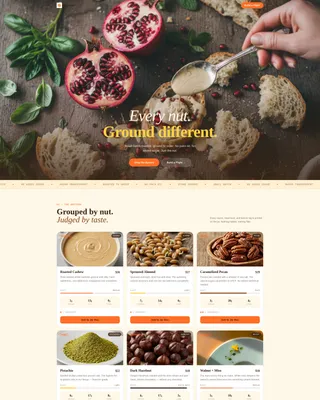 Artisan Nut Butter Landing Page Template