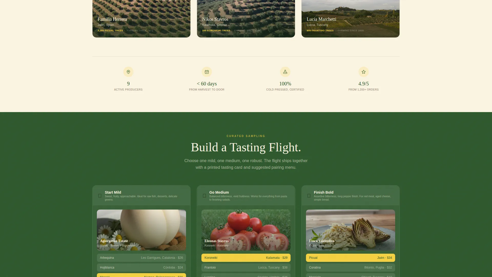 Artisan Olive Oil Marketplace Landing Page Template
