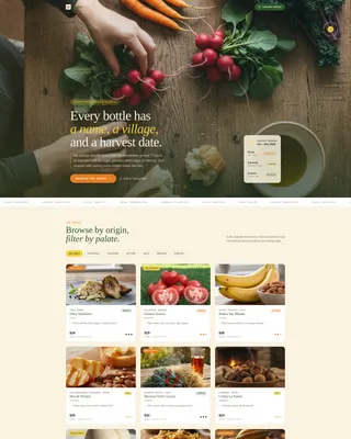 Artisan Olive Oil Marketplace Landing Page Template
