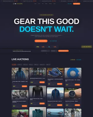 Sports & Outdoor Auction Landing Page Template