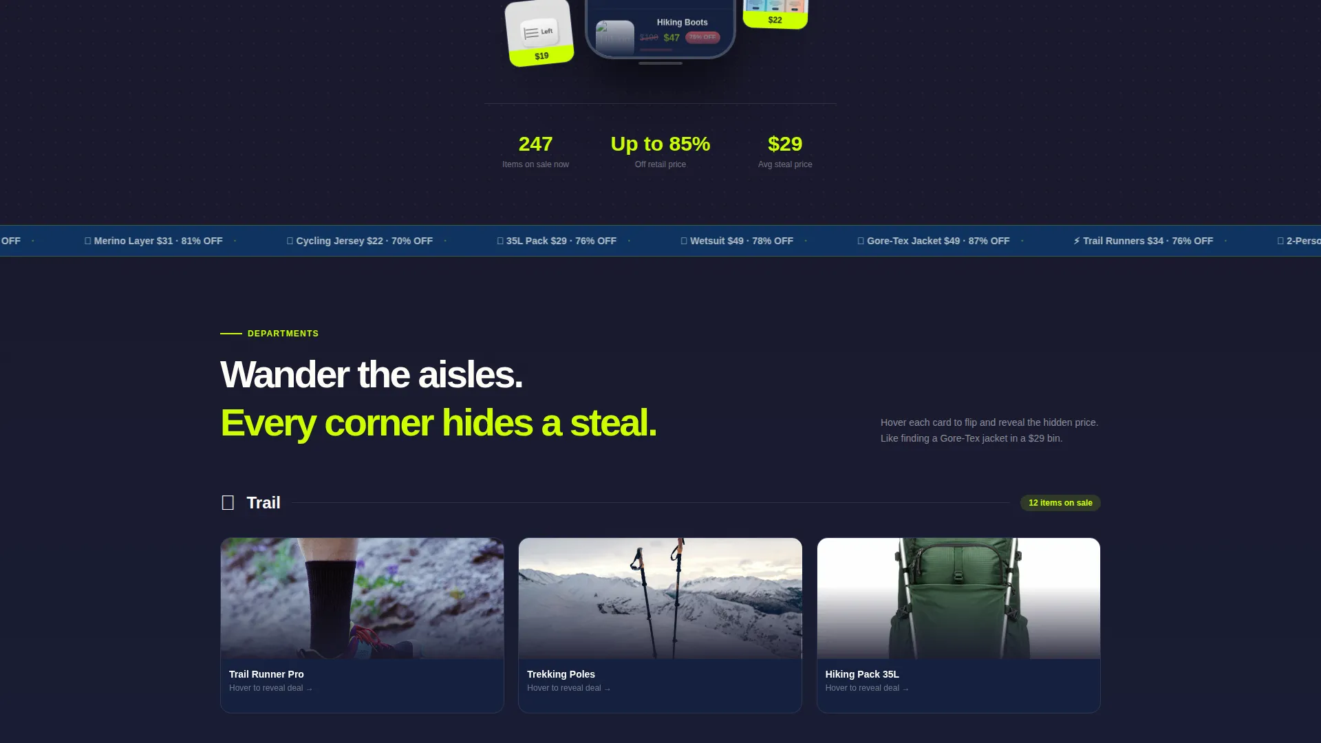 Outdoor & Sports Discount Store Landing Page Template
