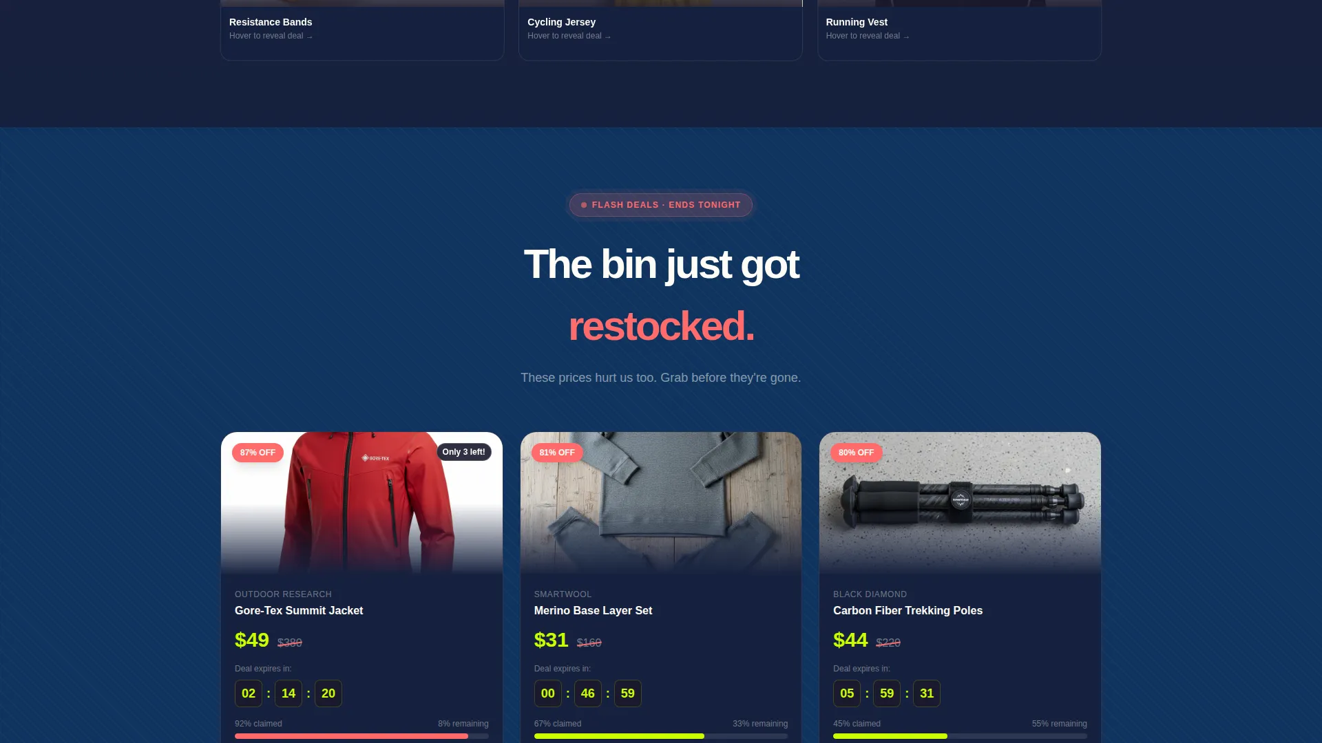 Outdoor & Sports Discount Store Landing Page Template