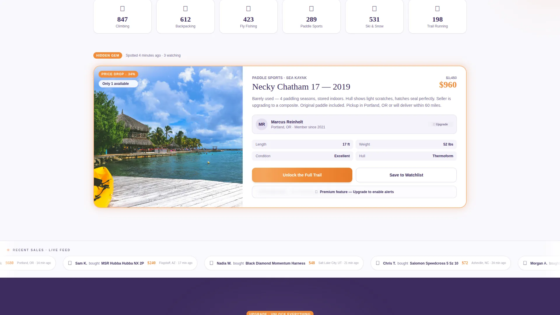 Outdoor Gear Marketplace Landing Page Template