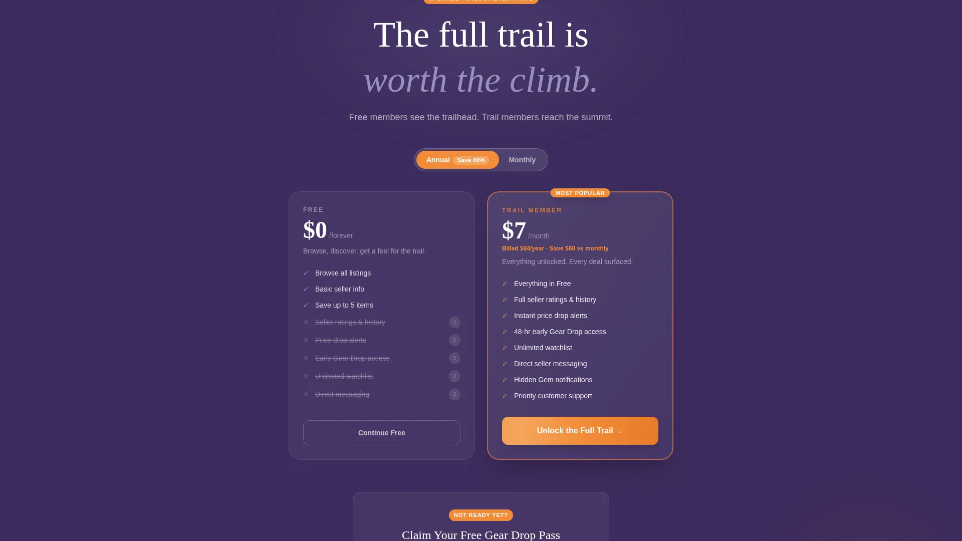 Outdoor Gear Marketplace Landing Page Template