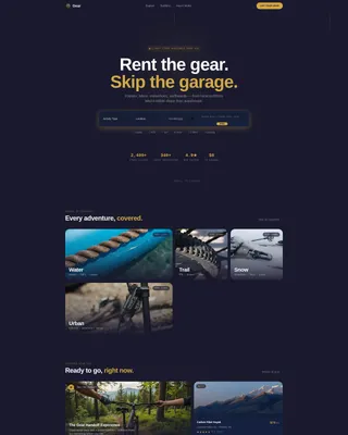 Outdoor Rental Marketplace Landing Page Template