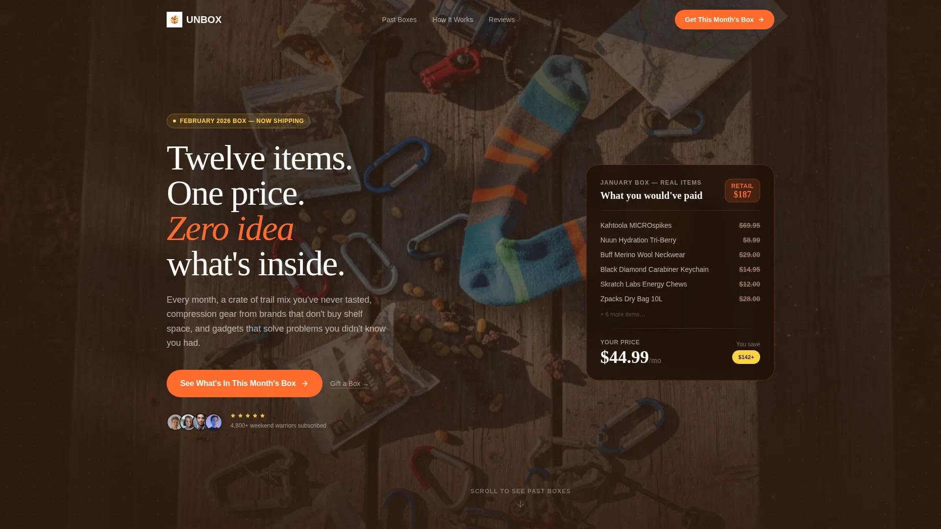 Outdoor Subscription Box Landing Page Template