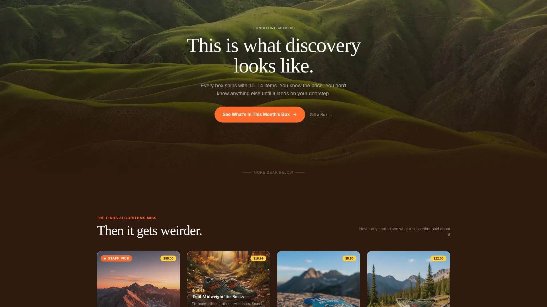 Outdoor Subscription Box Landing Page Template