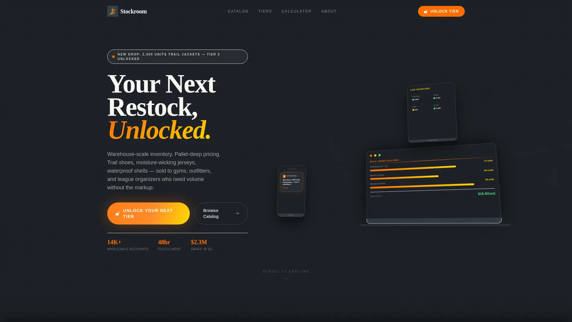 Sports Wholesale Landing Page Template