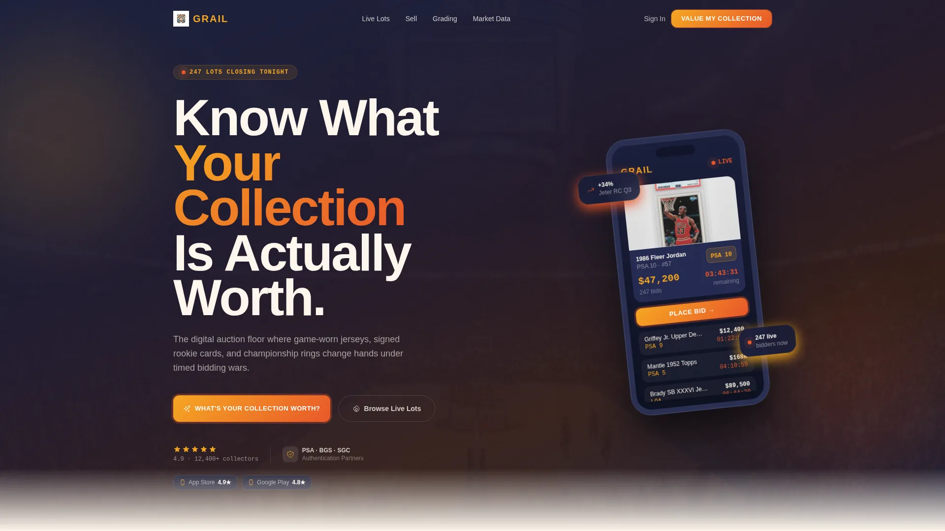 Sports Memorabilia Auction Landing Page Template