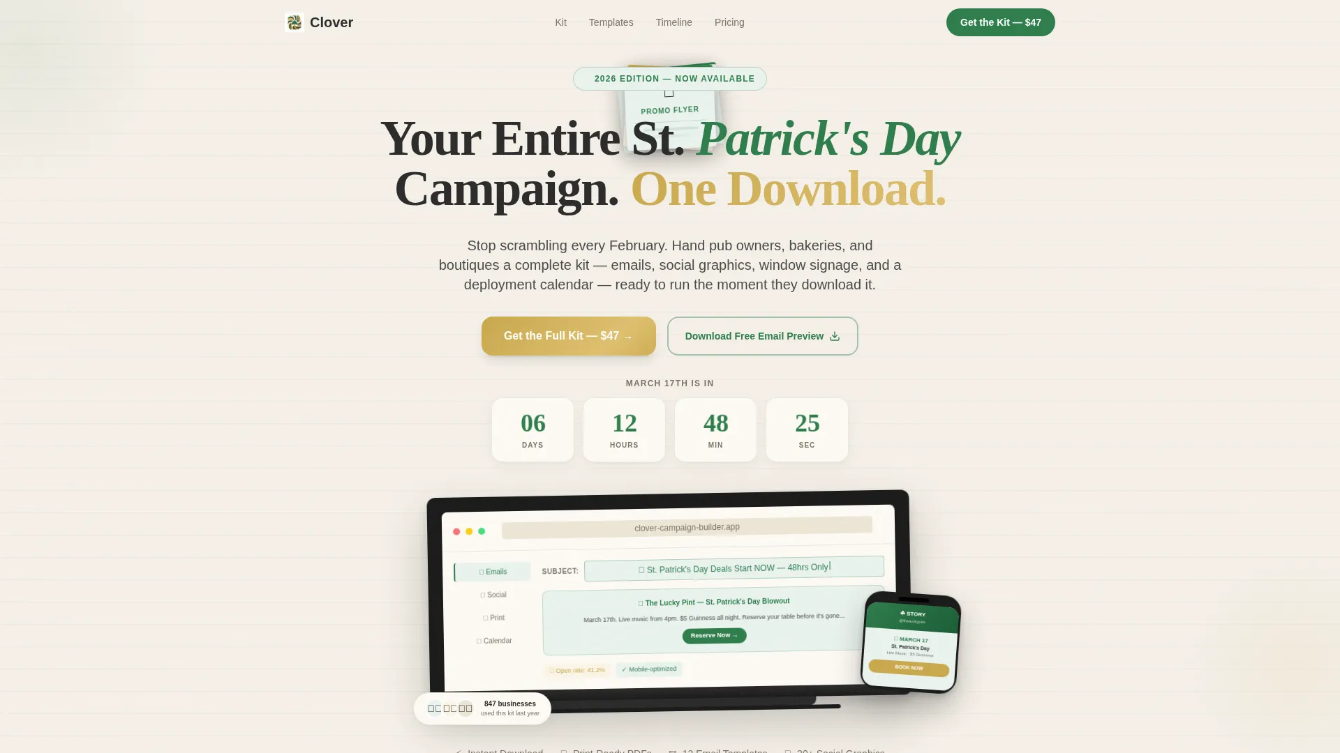 Advanced St. Patrick's Day Business Professional Website Template
