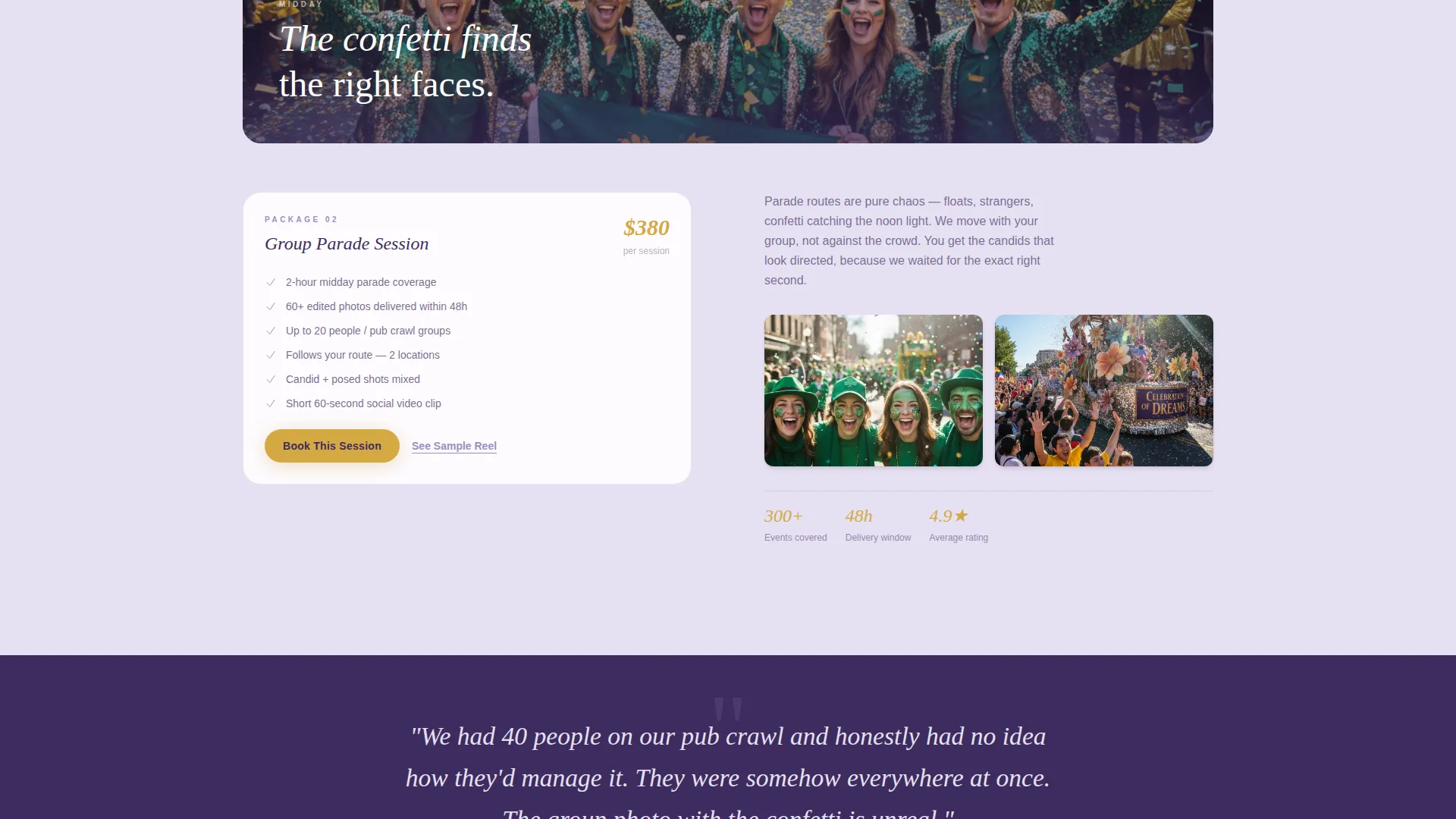 Specialist St. Patrick's Day Business Appointment Booking Website Template