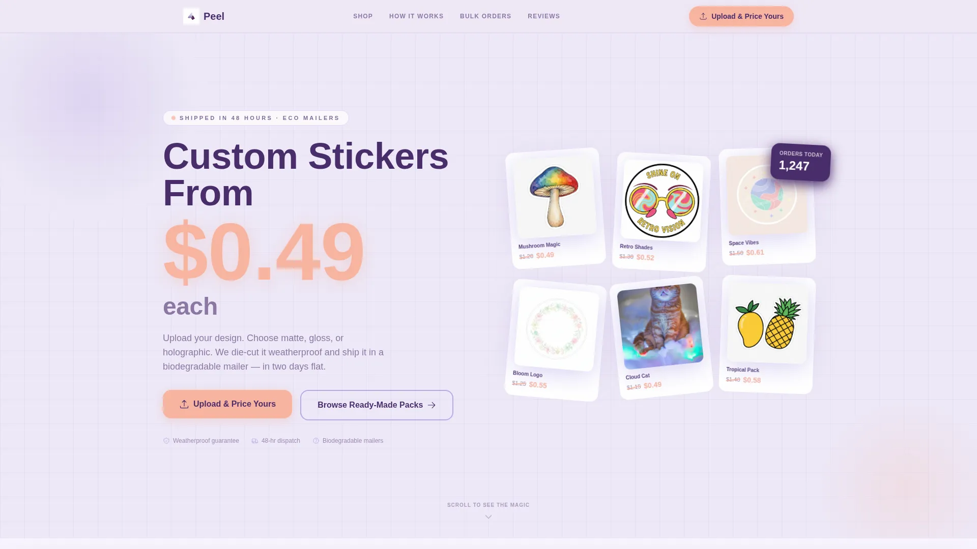 Vibrant Stickers & Decals Landing Page Template