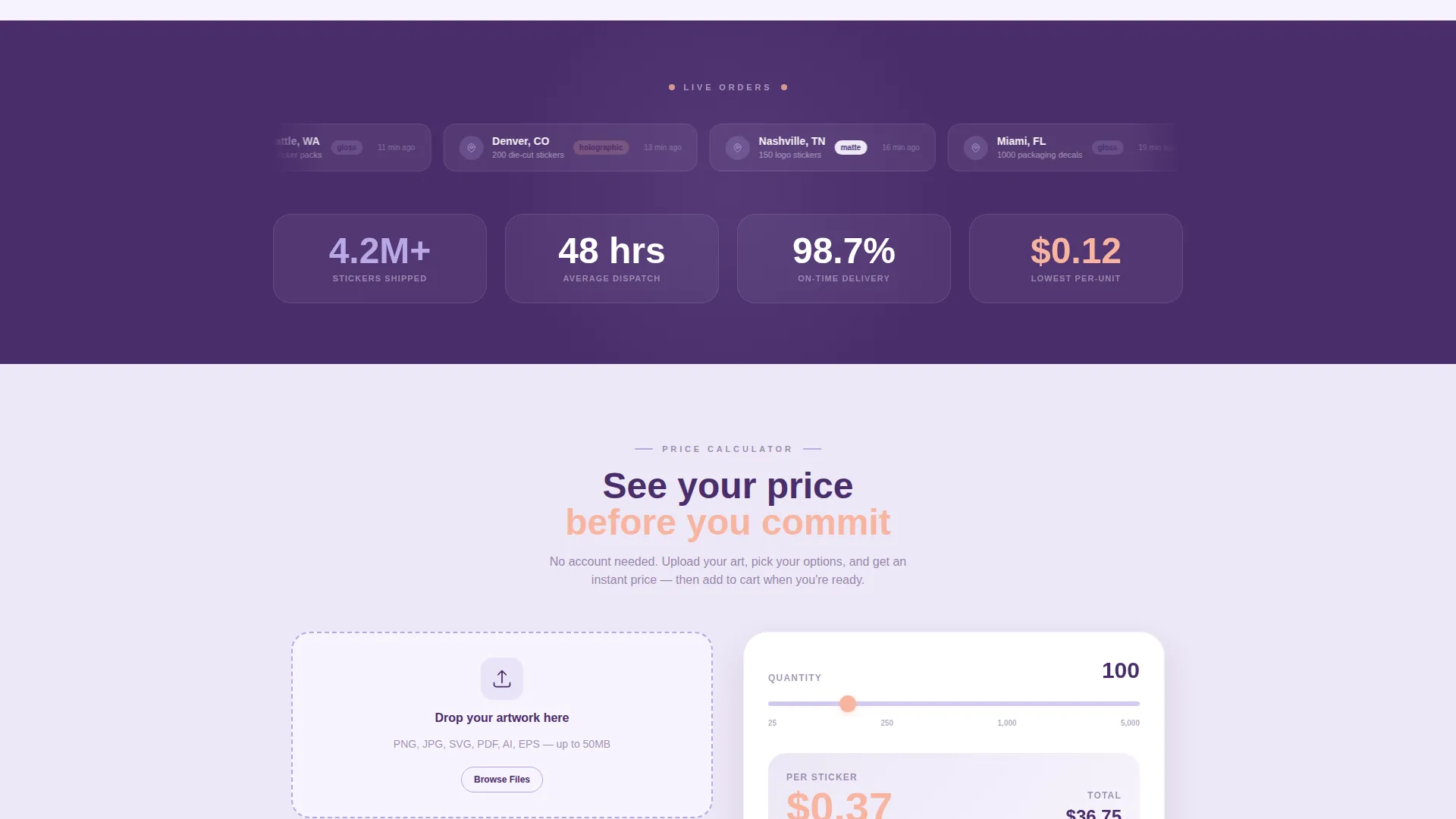 Vibrant Stickers & Decals Landing Page Template