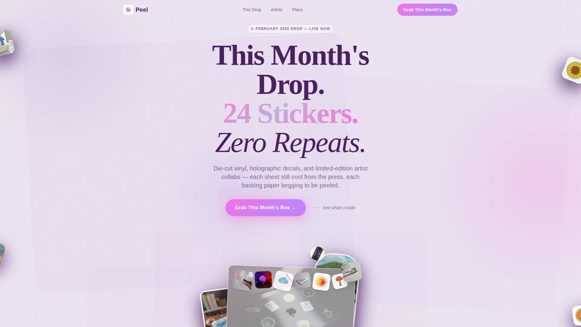 Sticker Subscription Box Landing Page Template
