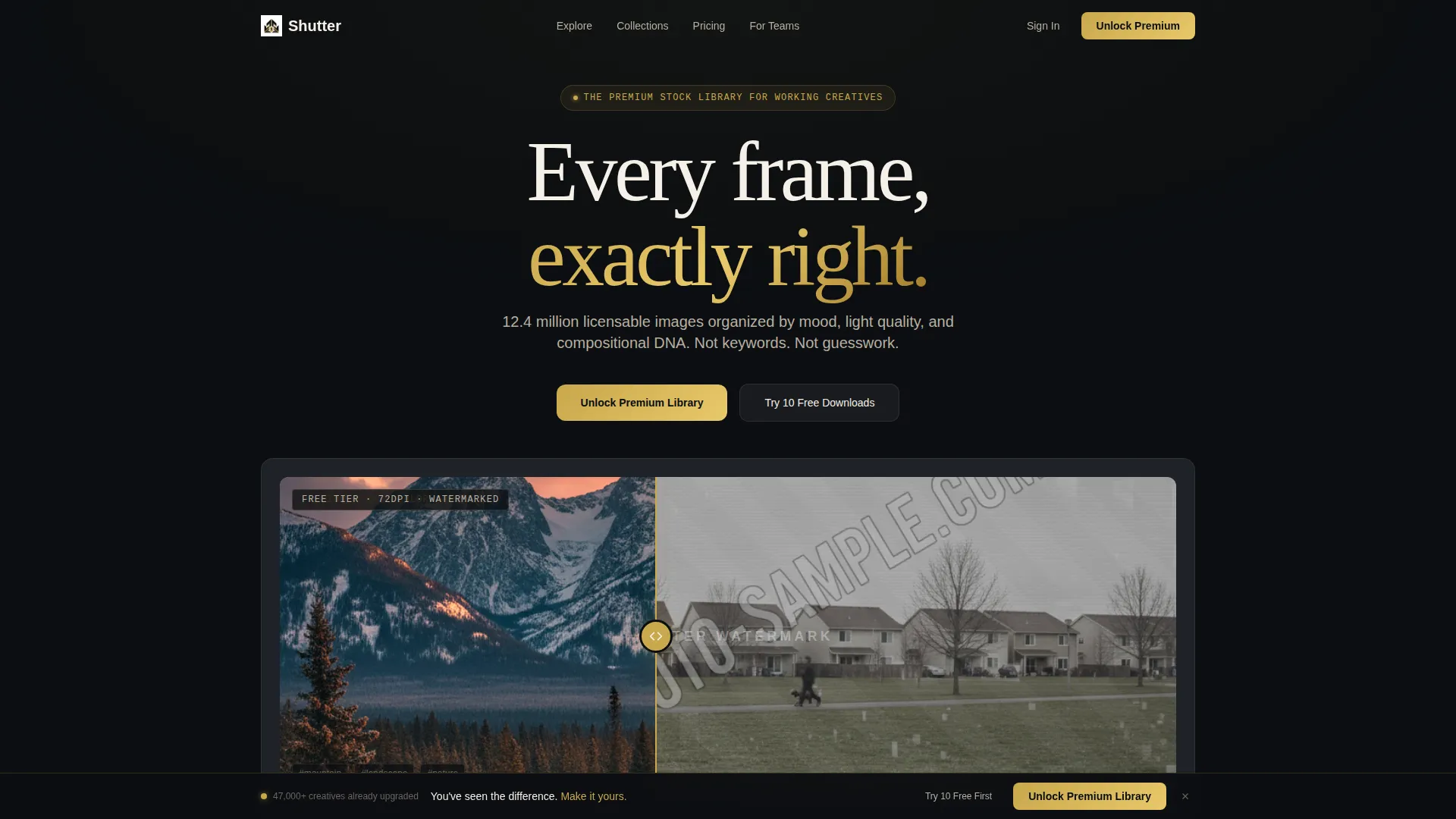 Premium Stock Photo Marketplace Landing Page Template