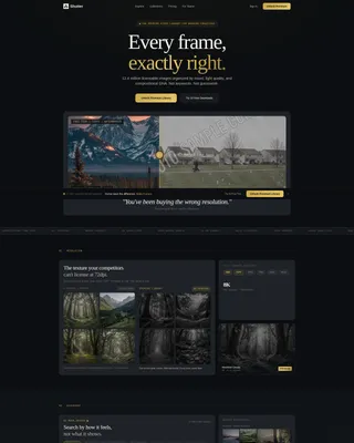 Premium Stock Photo Marketplace Landing Page Template