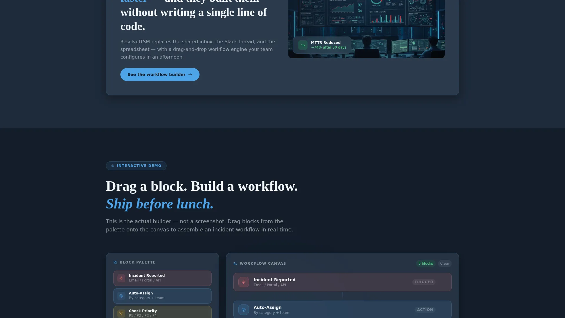 Smart ITSM Platform Landing Page Template