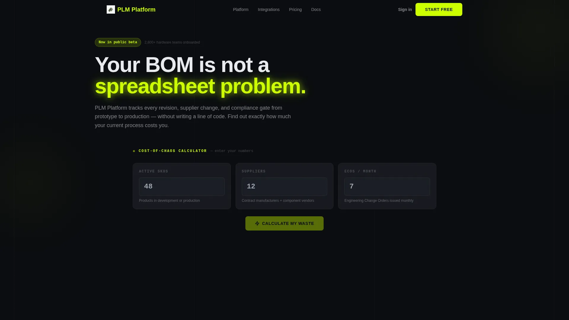 No-Code Enterprise Software Advanced Cost Calculator Website Template