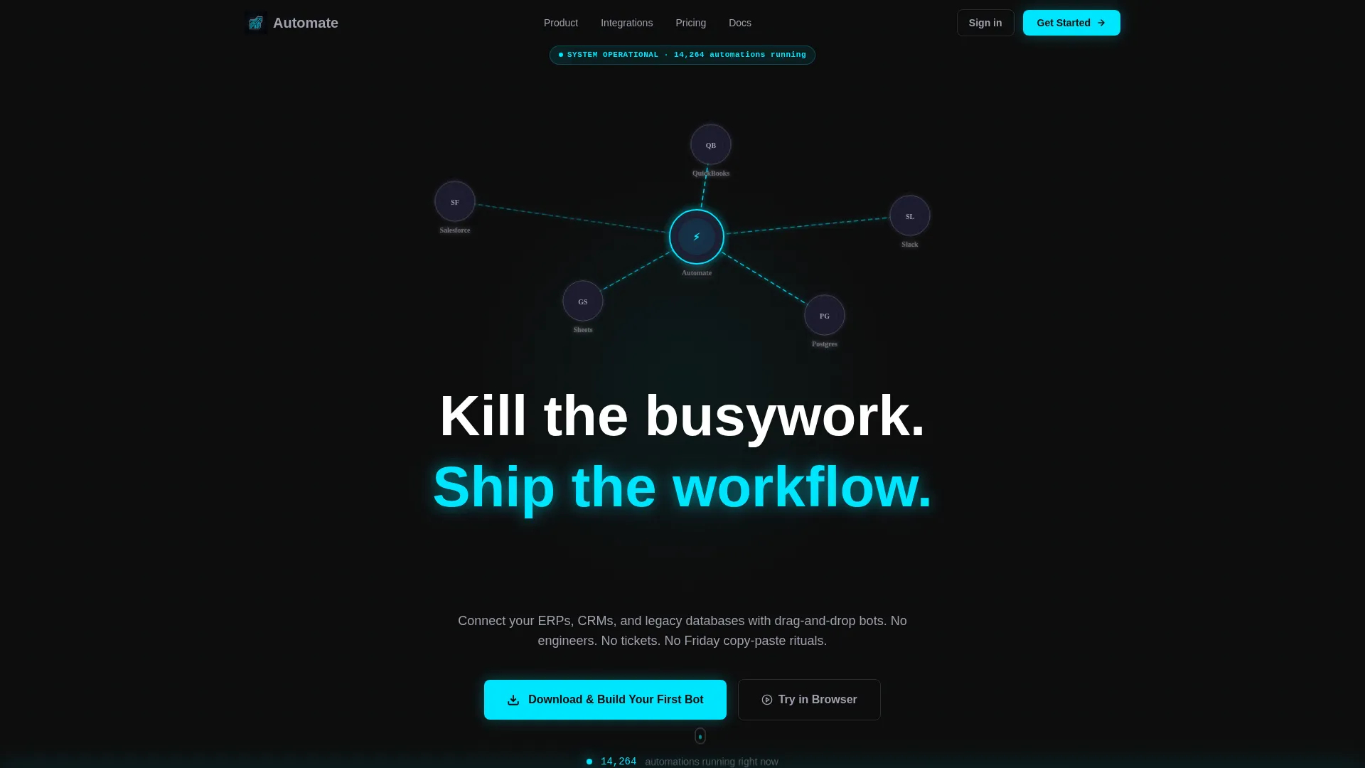 No-Code RPA Landing Page Template